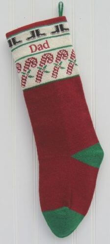 Personalized Christmas Stocking with candy canes and skates