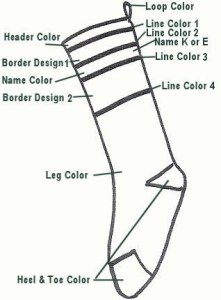 Color design layout for custom Christmas stocking order