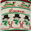 snowmen and sledders on christmas stocking