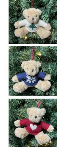 three 4" Bears in Sweaters