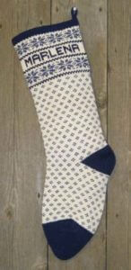 Nordic style snowflake design wool knit Christmas stocking