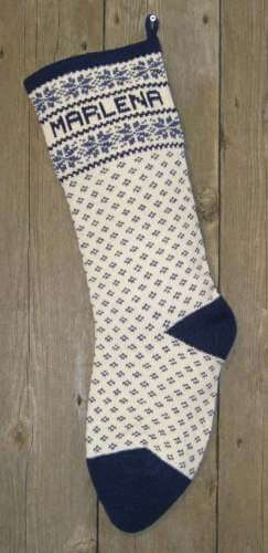 Nordic Style Snowflake Design Wool Knit Christmas Stocking