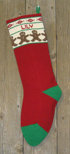 personalized gingerbread men Christmas stocking