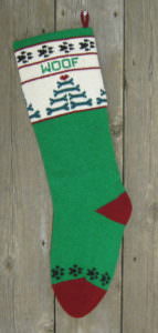 22 inch Wool Knit Dog Christmas Stocking