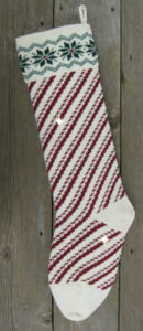 Natural header and cranberry stripes