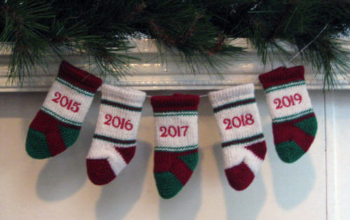 Christmas stocking ornaments with dates
