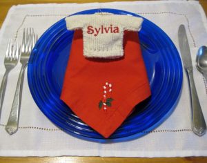 personalized Sweater ornament as a place marker