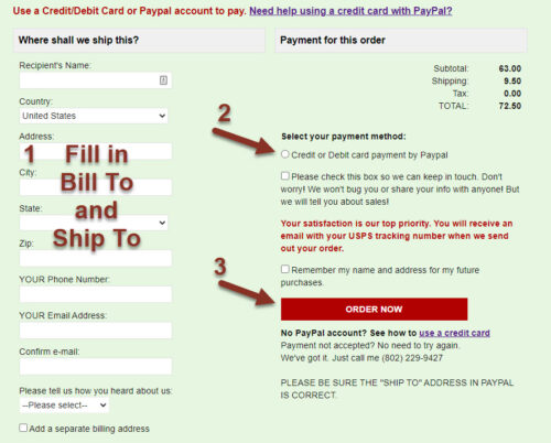 Paypal instructions